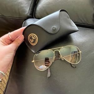 Gold aviator sunglasses